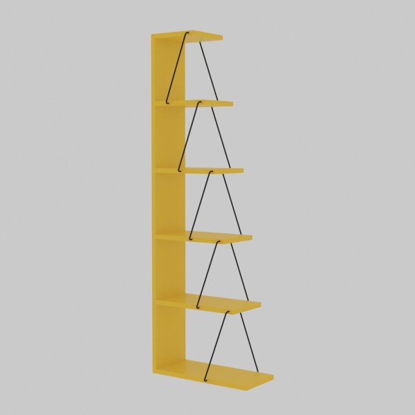 Tellus bokhylle - Gul/svart Tellus bokhylle - Gul/svart