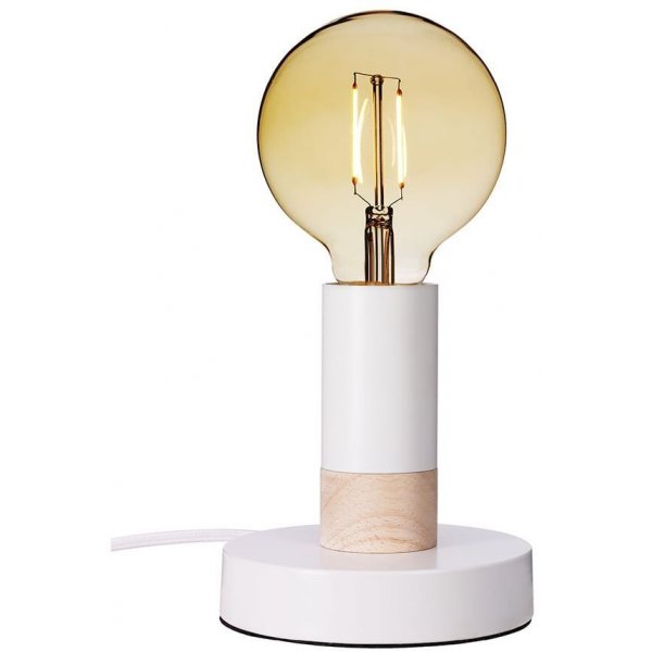 Spartan Wood bordlampe - Hvit/naturlig tre