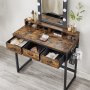 Nelli toalettbord med krakk 90 x 40 cm - Brun/svart