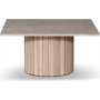 Paus salongbord - Whitewash / Light Travertine 90x90 cm