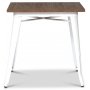 Frankrike metallbord 75 x 75 cm - Hvit / Brun tre