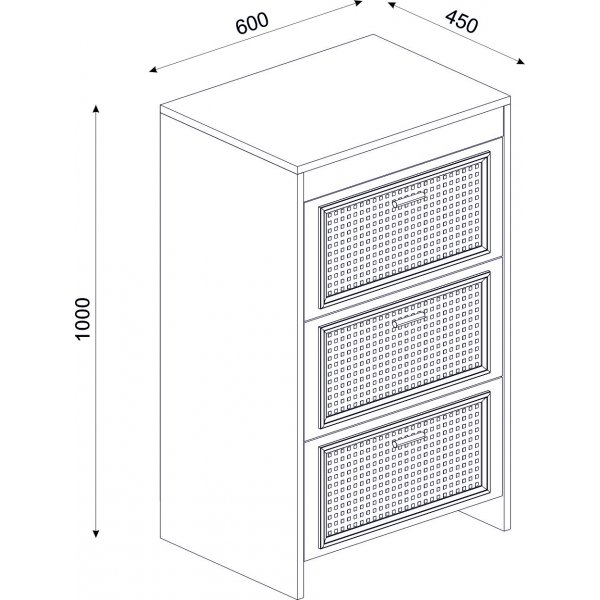 Ferdig kommode - Hvit/mrk brun