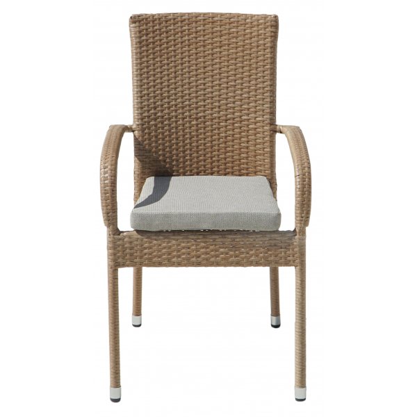 Utendrs stol med pute, stabelbar