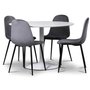 Seat spisegruppe, rundt spisebord med 4 stk Carisma flyelsstoler - Hvit/Gr