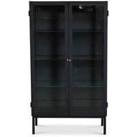 Cliff vitrineskap i metall (highboard) - Svart / Klarglass Cliff vitrineskap i metall (highboard) - Svart / Klarglass