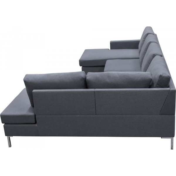 Nova gr� U-formet sofa med metallben - D2A