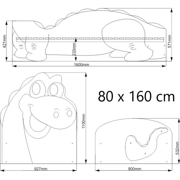 Dino barneseng - Valgfri strrelse!