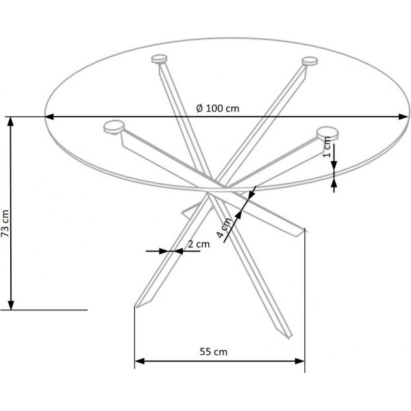 Raymond spisebord 100 cm - Gull