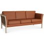 Pure 3-seters lrsofa - Cognac (lr) / lyst tre