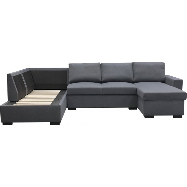 Sofa U-formet sofa 309 cm mørkegrå stoff - Solna + Tekstilrens for møbler Sofa U-formet sofa 309 cm mørkegrå stoff - Solna + Tekstilrens for møbler