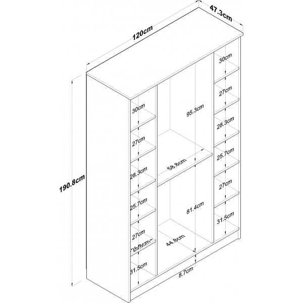 Baden garderobe 16 - Valnøtt/hvit Baden garderobe 16 - Valnøtt/hvit