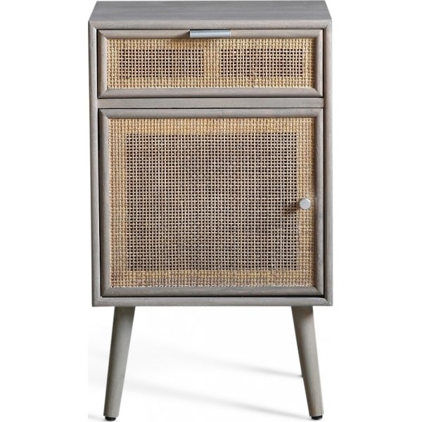 Stockholm grtt nattbord med rotting + Tekstilrens for mbler