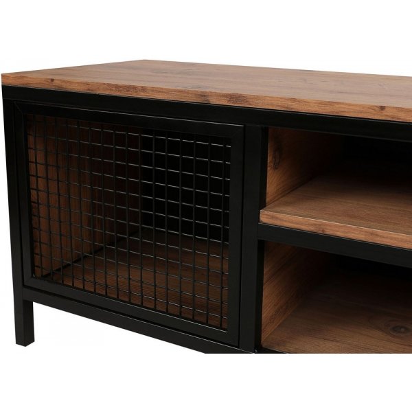 Zeno mediebenk - Furu/svart Zeno mediebenk - Furu/svart