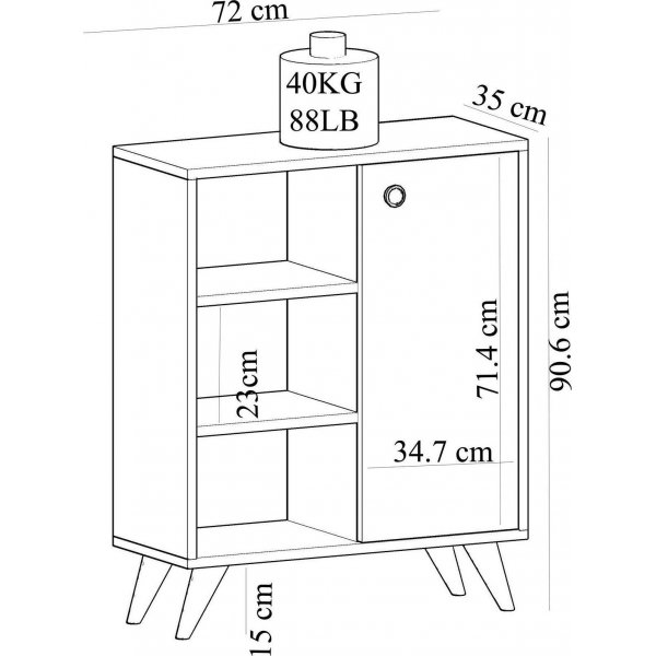 Athena skap - Safir/eik/hvit Athena skap - Safir/eik/hvit