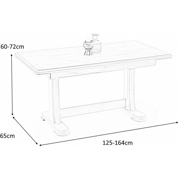 Side island sofabord 125-164 cm - Mrk valntt
