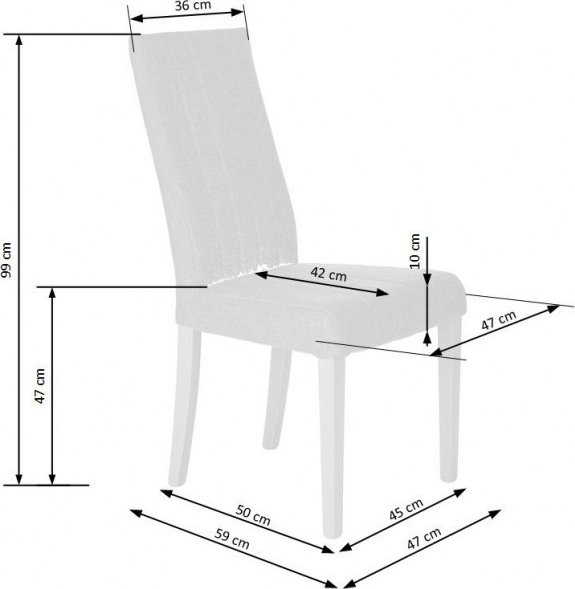 Stol Heather - Marinebl flyel & svart