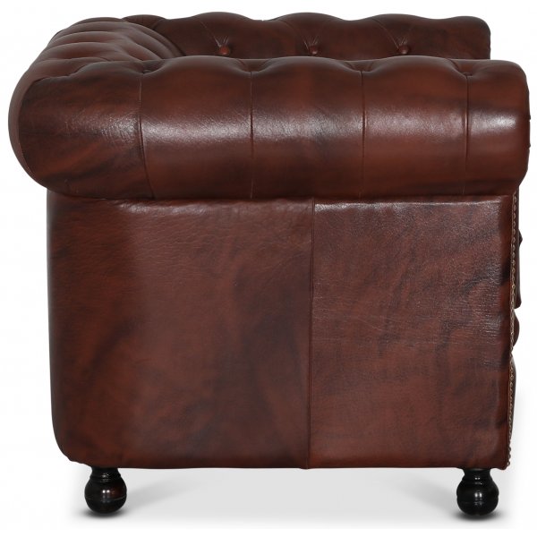 Chesterfield Old England lenestol - antikkbehandlet skinn