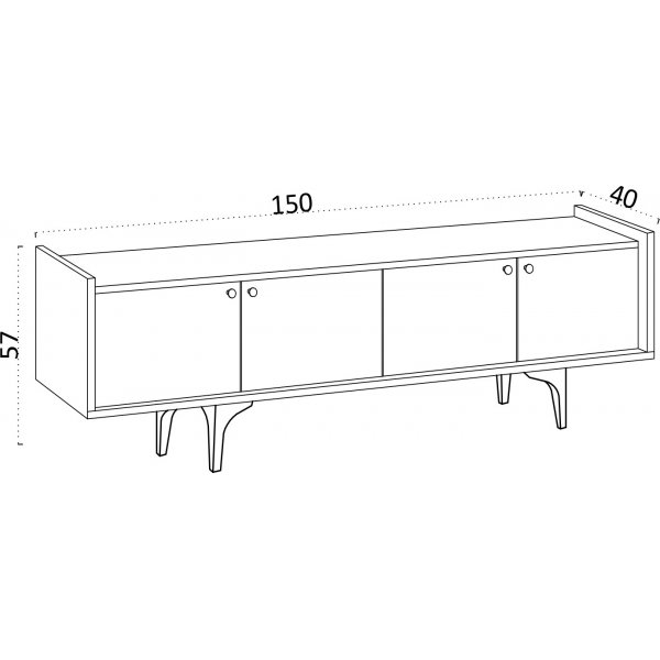 Atlas mediabenk - Hvit