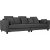 Brandy Lounge - 4-seters sofa XL (mrkegr) + Mbelpleiesett for tekstiler