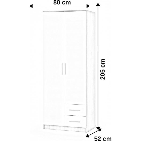 Abdel 2 garderobe - Hvit Abdel 2 garderobe - Hvit