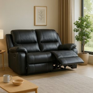Enjoy Chicago recliner sofa - 2-seter (el) i svart kunstskinn Enjoy Chicago recliner sofa - 2-seter (el) i svart kunstskinn