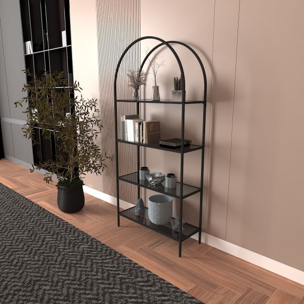 Mona bokhylle 80 x 30 x 175 cm - Sort Mona bokhylle 80 x 30 x 175 cm - Sort