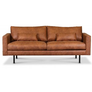Landö 2,5-seter sofa - Cognac (økolær) + Rengjøring av kunstskinn