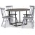 Sintorp spisegruppe, rundt spisebord Ø115 cm inkludert 4 stk. Orust pinnestoler - betong (laminat) + Møbelpleiesett for tekstiler
