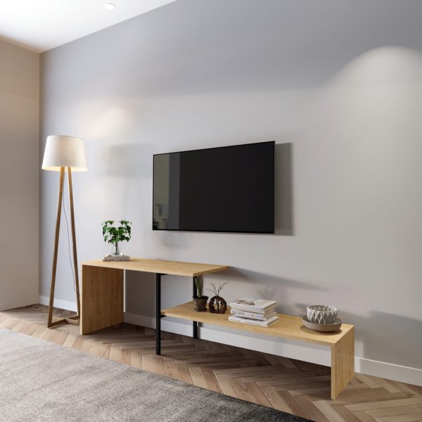 Zagreb mediabenk - Eik/sort Zagreb mediabenk - Eik/sort