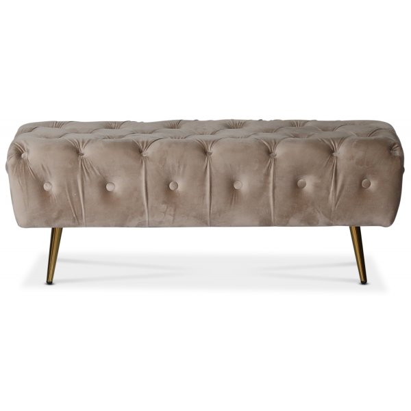 Kingsley fotskammel - Beige fl�yel / Messing