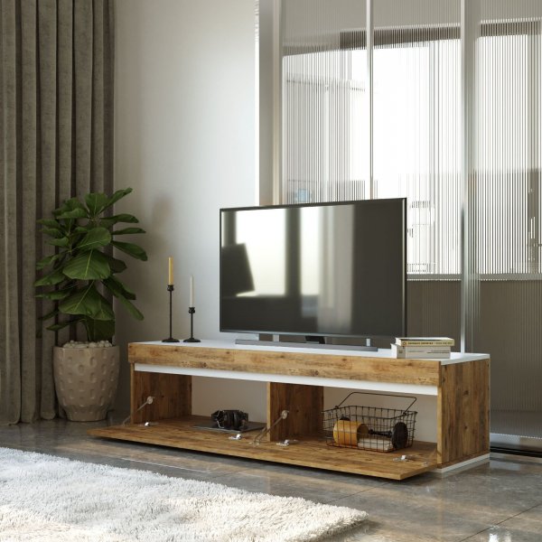 Future mediebenk 3 - Furu/hvit Future mediebenk 3 - Furu/hvit