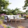 Askerd utembelgruppe sofa med bord - Natur kunstrotting + Tekstilrens for mbler