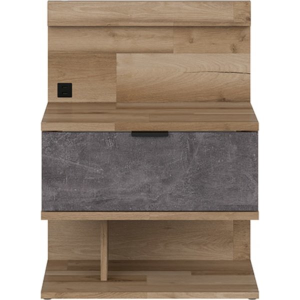 Arica nattbord hyre - Eik/gr