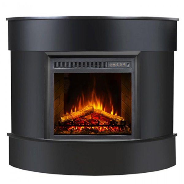 Elektrisk peis Willburn oval dekorativ peis - Sort - pakke 2
