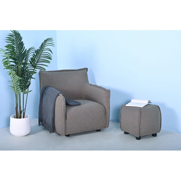 Bouclè fotskammel Bouclè fotskammel