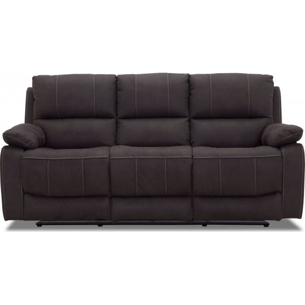 Texas manuell 3-seters reclinersofa - Grå stoff Texas manuell 3-seters reclinersofa - Grå stoff