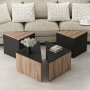 Enigmo bord 45/60 x 45/60 cm - Eik/sort