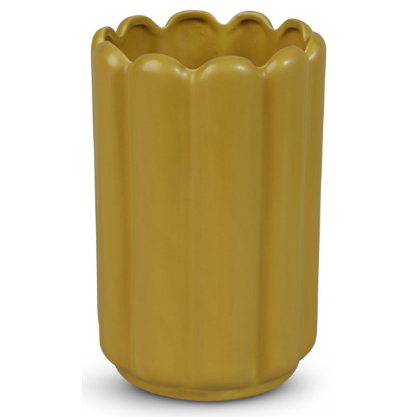 Vase Ribb H23 cm - Gul