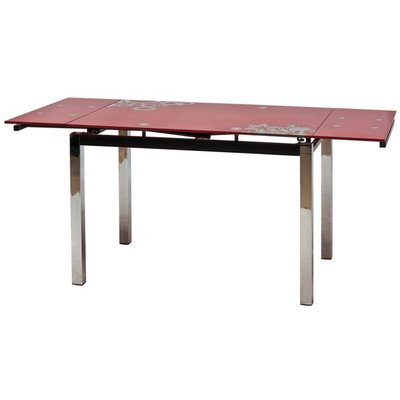 Cameron 110-170 cm spisebord - Rød/krom