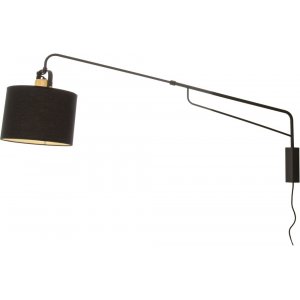 Vegglampe Wally - Svart/tre