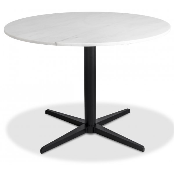Accent spisebord rundt - Hvit marmor