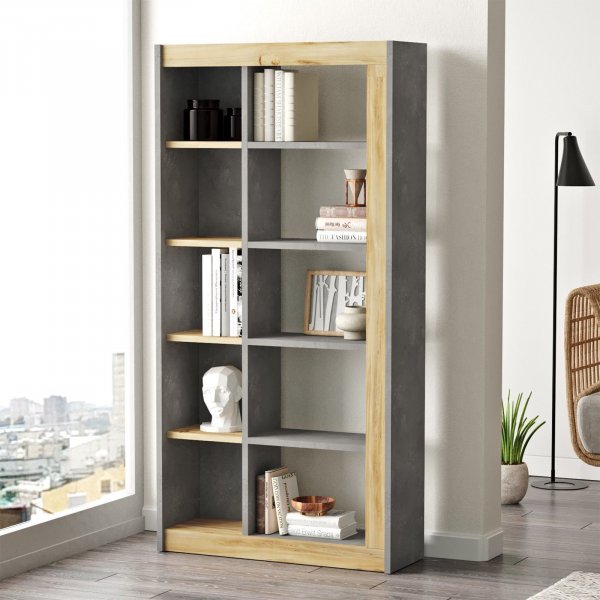 Luvio bokhylle 23 - Eik/sølv Luvio bokhylle 23 - Eik/sølv