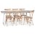 Edge spisegruppe; Spisebord i hvit HPL 190x90 cm med 6 Orust stokkstoler i hvitvask