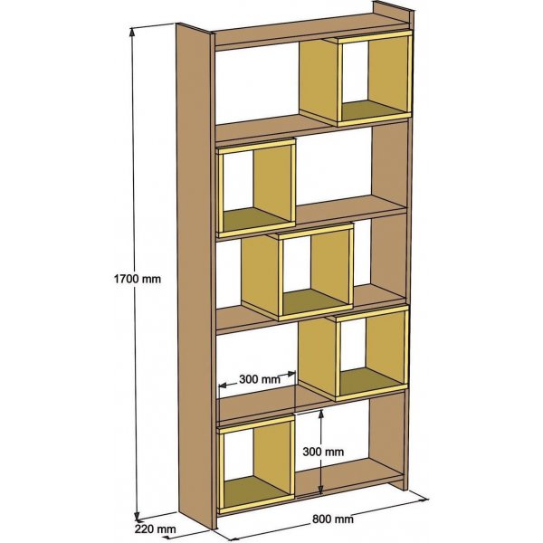 Box bokhylle - Valnøtt/krem Box bokhylle - Valnøtt/krem