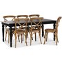 Paris spisegruppe 180 cm bord svart + 6 st Gaston spisestoler i natur