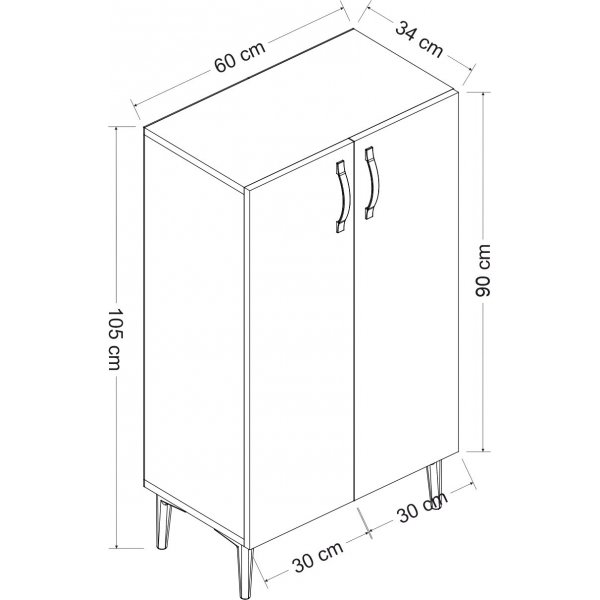 Chetri skoskap - Safir eik/hvit
