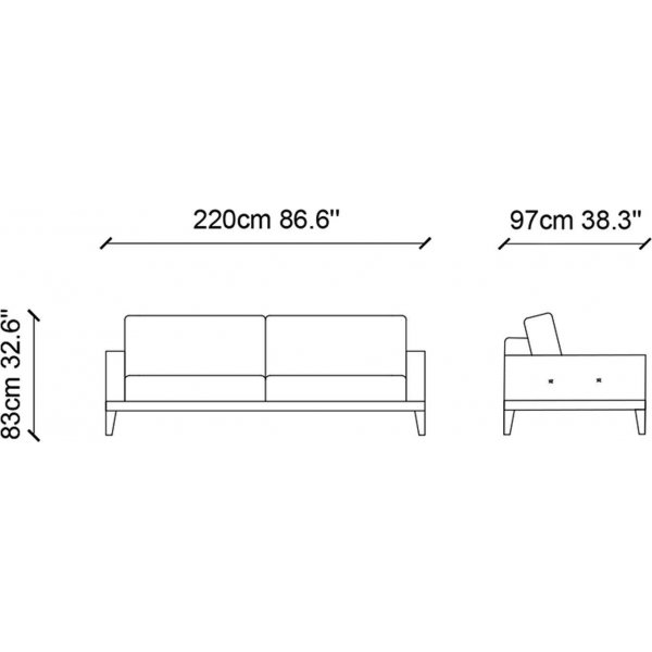 New Tulip 3-seters sovesofa - Blå New Tulip 3-seters sovesofa - Blå