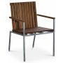 Alva spisegruppe 190x90 cm inkl. 4 stk. stoler  Teak/galvanisert metall