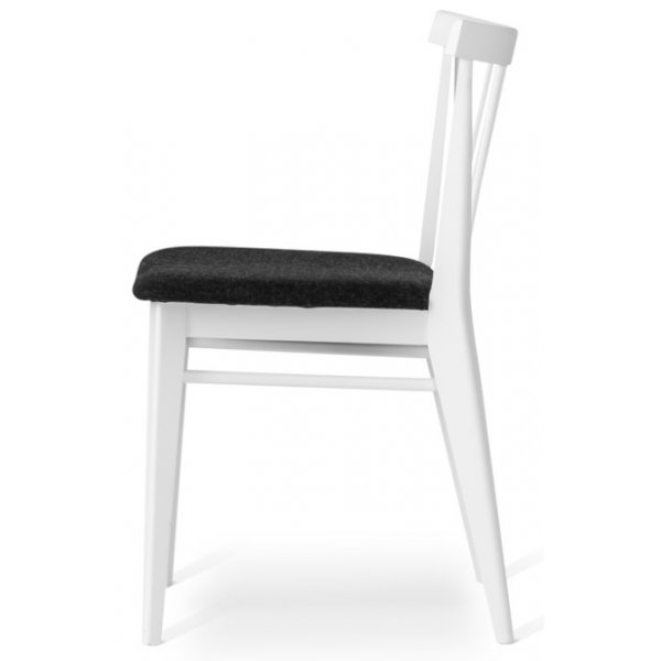 Torkelson Amy spisestol med grtt ullsete - Hvitlakkert tre