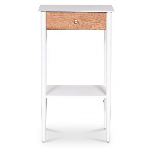 Revel hvitt nattbord med eikeskuff Revel hvitt nattbord med eikeskuff